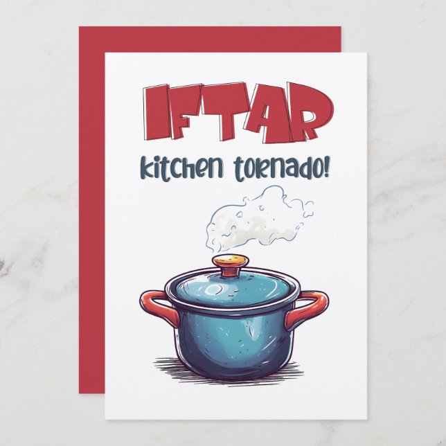Invitación Iftar Cocina Tornado- Mezclando Magia y Desorden (Anverso / Reverso)