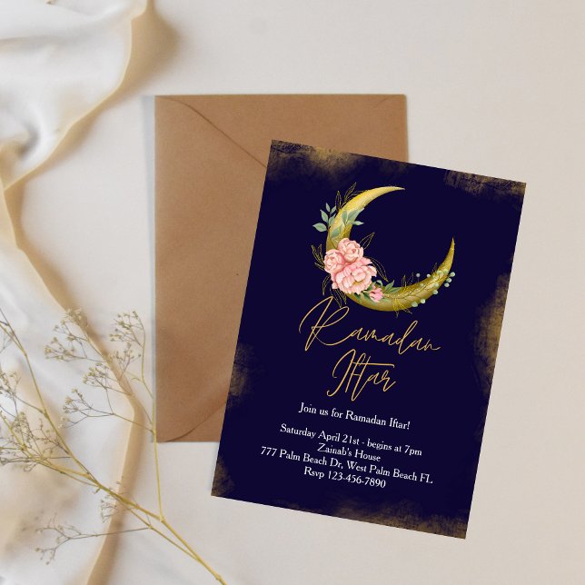 Invitación Iftar de Ramadán elegante de la Luna de (Subido por el creador)