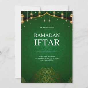 Invitación Iftar moderno verde de Ramadán