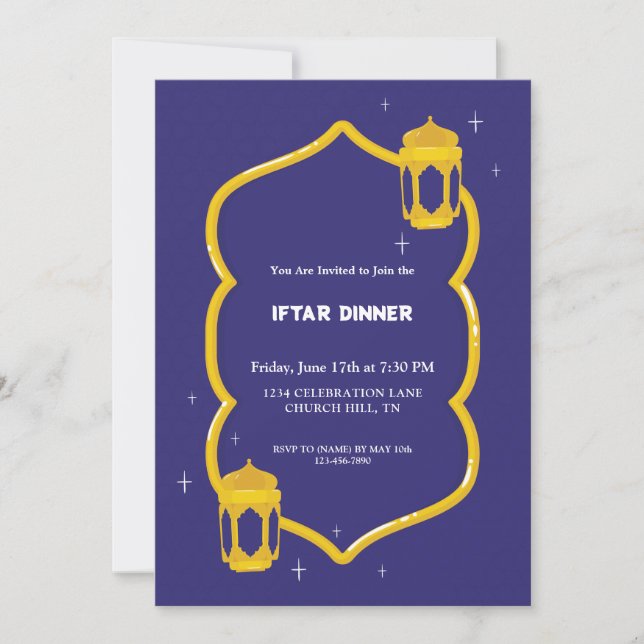 invitación iftar para marco dorado (Anverso)