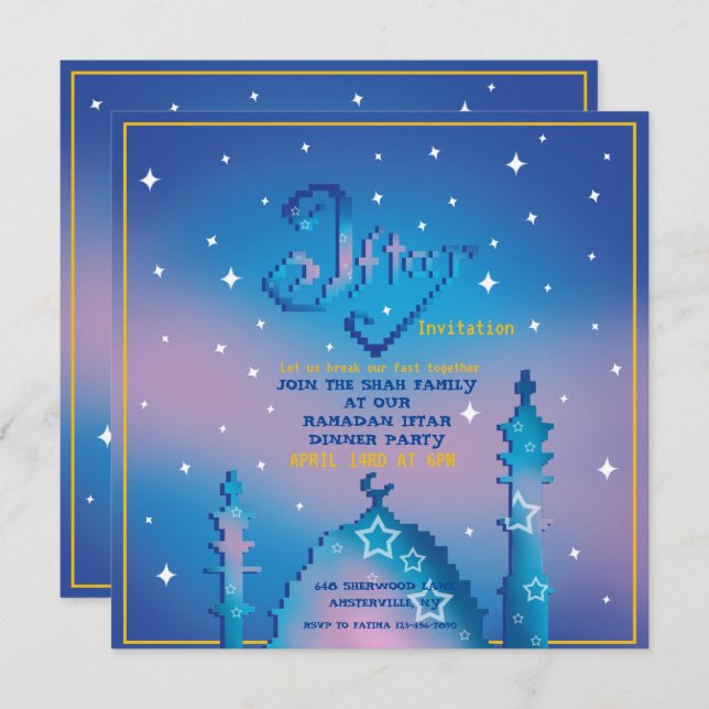 Invitación Iftar personalizado (Anverso / Reverso)