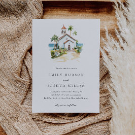 Invitación Iglesia Católica Boda Tropical