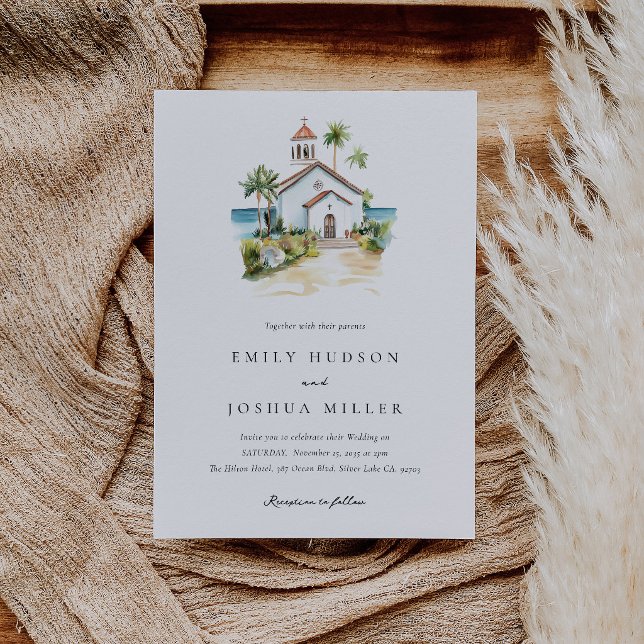 Invitación Iglesia Católica Boda Tropical (Subido por el creador)