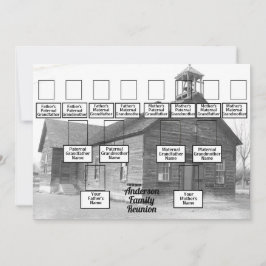 Invitación Iglesia de la vieja madera de árbol de la familia