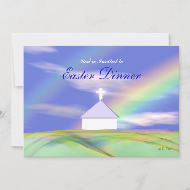 Invitación Iglesia de Semana Santa y Arcoiris (Anverso)