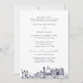 Invitación Iglesia de Virginia Beach Boda