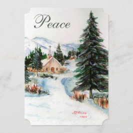 Invitación Iglesia del País en la Montaña Watercoloreada de I