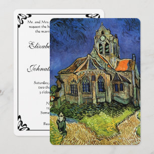Invitación Iglesia en Auvers de Vincent van Gogh Boda