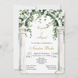 Invitación Iglesia floral boda española  