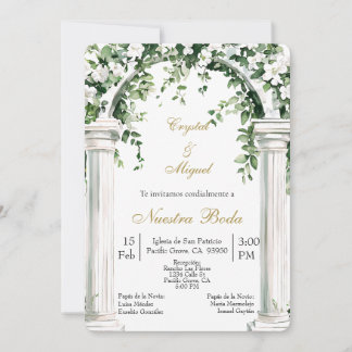 Invitación Iglesia floral boda española