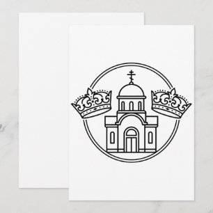 Invitación Iglesia ortodoxa griega con dos coronas de boda