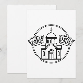 Invitación Iglesia ortodoxa griega con dos coronas de boda