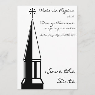 Invitación Iglesia Steeple Save the Date Invitation