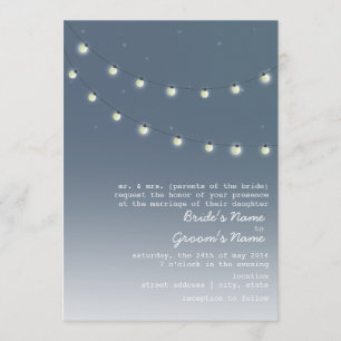 Invitación Igualando la boda al aire libre - cadena de luces