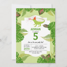Invitación Iguana Lizard Fiesta de Animales
