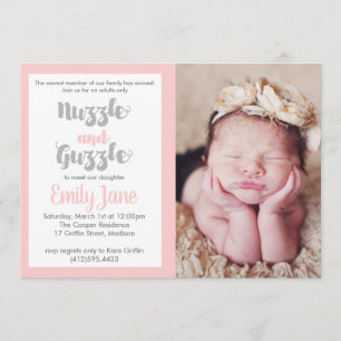 Invitación II a la fotografía de bebé nuzzle y Guz