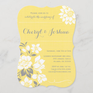 Invitación Ii-Amarillo floral elegante