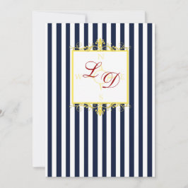 Invitación II de franjas rojas blancas de la marin