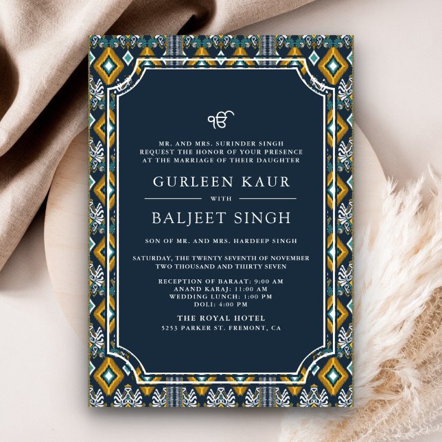 Invitación Ikat Anand Karaj Sikh Boda (Subido por el creador)