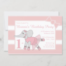 illusima Ballerina Elephant Baby Pink Birday