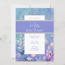 Invitación illusima Boho Watercolor Wild Flowers Baby Shower