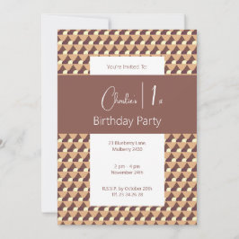 Invitación illusima Choco Banana Icecream Cone 1er cumpleaños