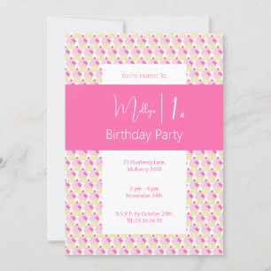 Invitación illusima Cupcake Fiesta de cumpleaños 1
