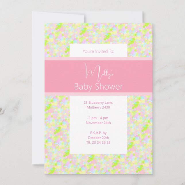 Invitación illusima Paint Splatter Baby Shower (Anverso)
