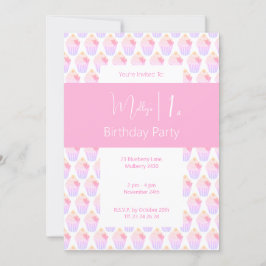 Invitación illusima pastelitos de arcoiris primer Fiesta de c