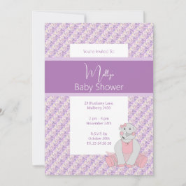 Invitación illusima Pink Purple Tones Floral Baby Shower