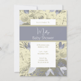 Invitación illusima Purple Watercolor Florals Baby Shower
