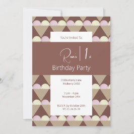 Invitación illusima Strawberry Vanilla Icecream 1er cumpleaño