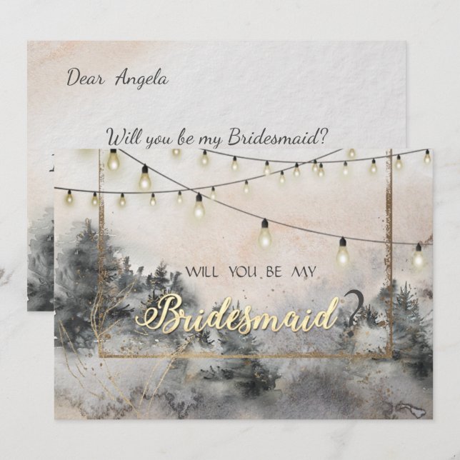 Invitación Iluminación de cadenas de bosque de bosques (Anverso / Reverso)