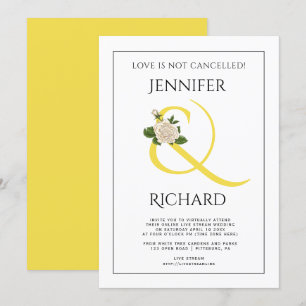 Invitación Iluminación de la imagen amarilla y del boda virtu
