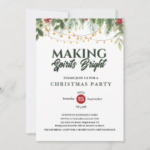 Invitación iluminando espíritus brillantes Luces de Navidad F