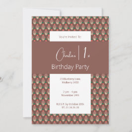 Invitación Iluminosa Pastel de chocolate oscuro 1er cumpleaño