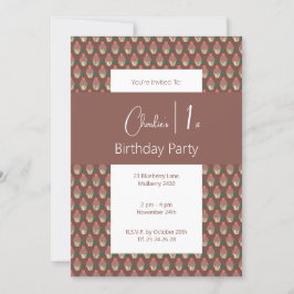 Invitación Iluminosa Pastel de chocolate oscuro 1er cumpleaño