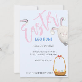 Invitación Ilustracion acuático de la caza de huevos de Pascu