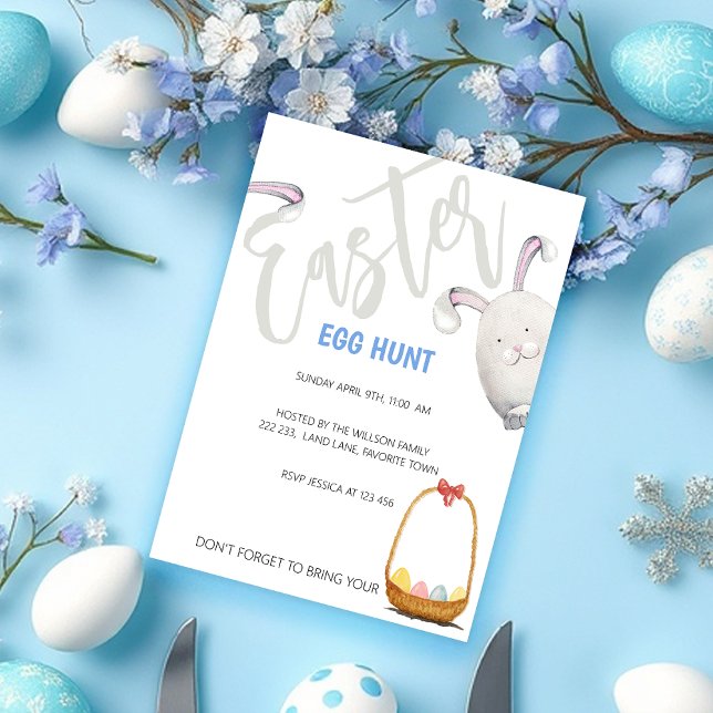 Invitación Ilustracion acuático de la caza de huevos de Pascu (Subido por el creador)