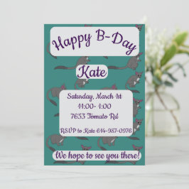 Invitación Ilustración adorable de bushbabies Feliz Cumpleaño