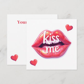 Invitación Ilustración artística de labios rojos brillantes '