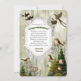 Invitación Ilustracion artístico de aves simplistas de estilo