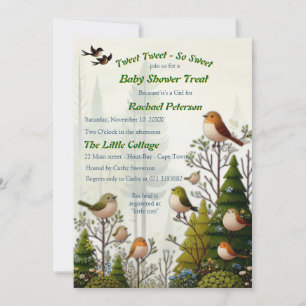 Invitación Ilustracion artístico de aves simplistas de estilo