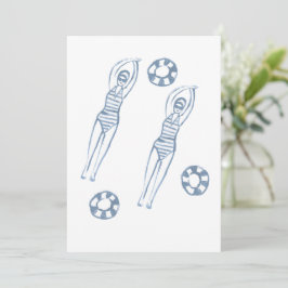 Invitación Ilustracion azul para nadadores de Snicro artístic