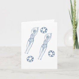 Invitación Ilustracion azul para nadadores de Snicro artístic