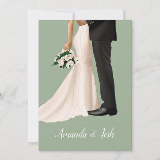 Invitación Ilustracion boda con ilustracion dibujado a mano