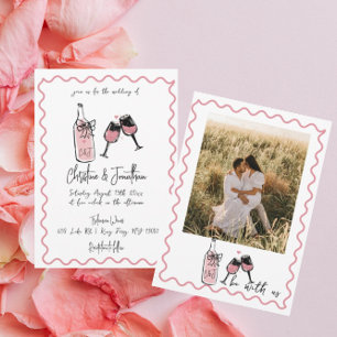 Invitación Ilustración caprichosa Boda retro