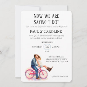 Invitación Ilustracion Casual Romántico Pareja Boda moderno
