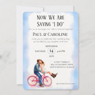 Invitación Ilustracion Casual Romántico Pareja Boda moderno