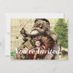 Invitación Ilustración clásica de Santa Claus de Thomas Nast